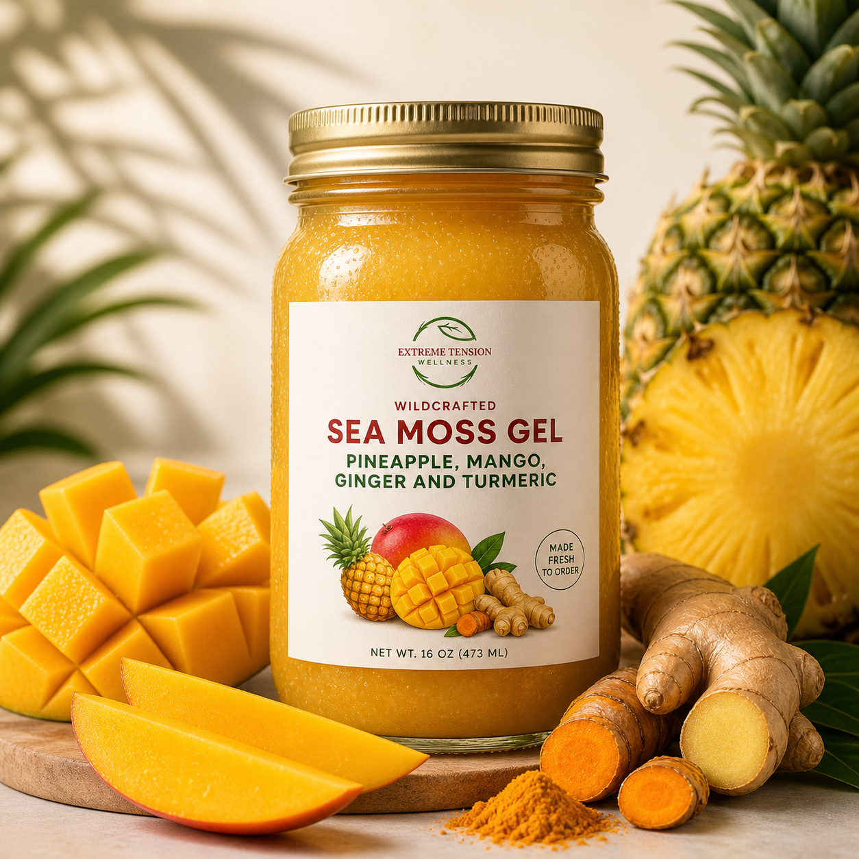 Pineapple, Mango, Ginger and Turmeric Sea Moss Gel